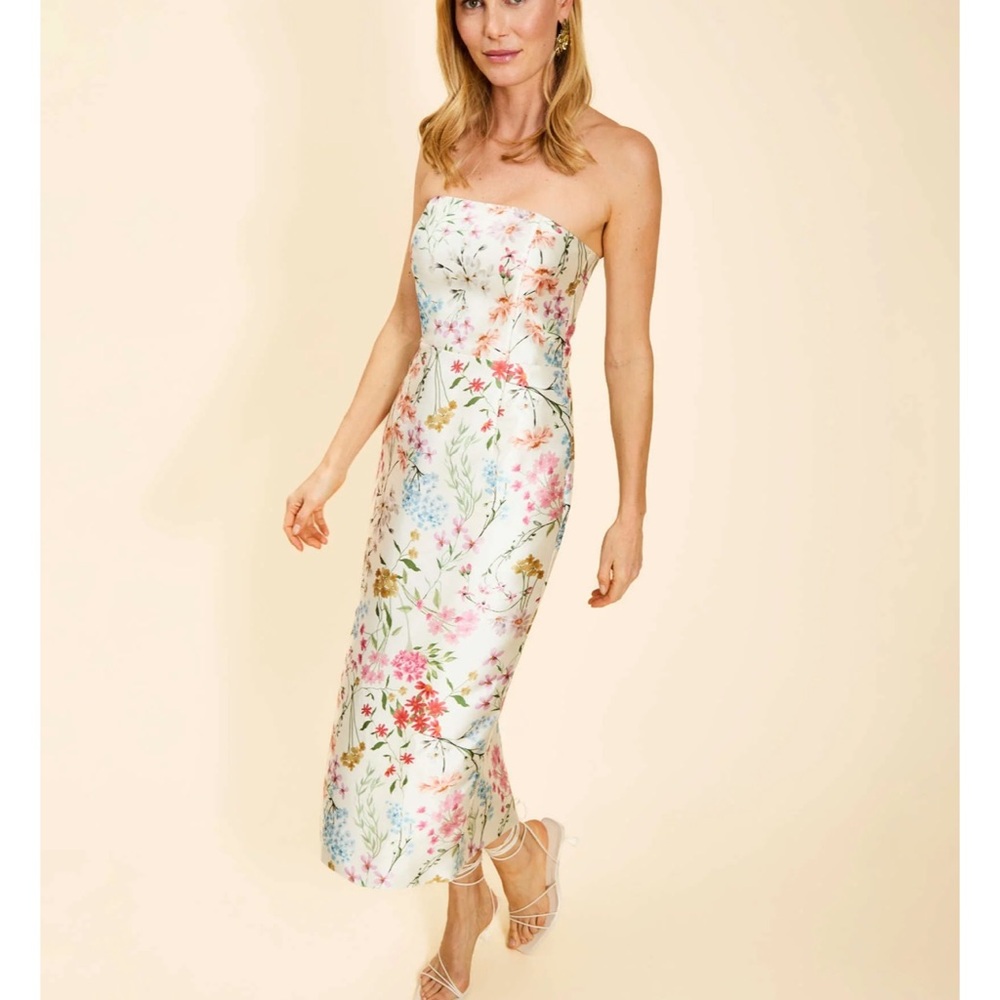 Strapless Floral Dress in Multicolor - Picture 2 of 2